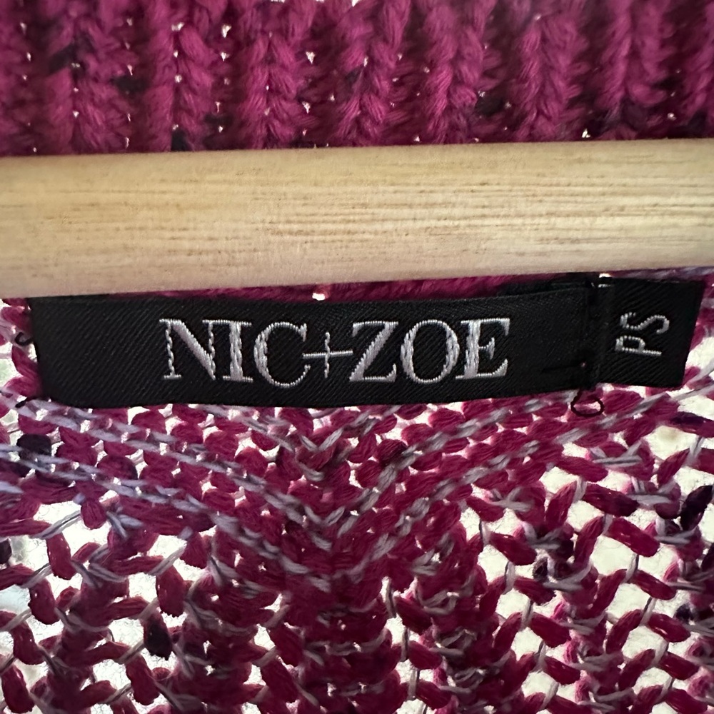 Nic+Zoe Tri-Color Sweater Crochet Look - Picture 9 of 12